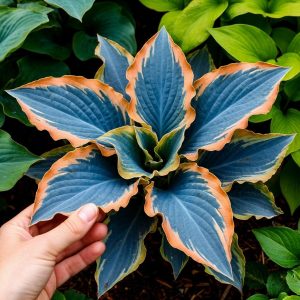 Хоста Океан Вью купить по цене от 960р. в интернет-магазине «Посадика» с доставкой почтой в в Вихоревкае и по всей России – [изображение №1].