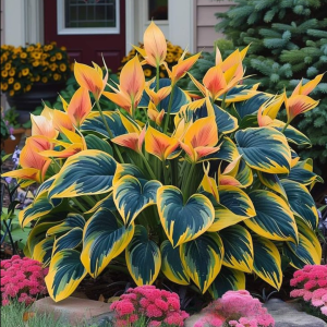 Хоста Флейм Данс купить по цене от 650р. в интернет-магазине «Посадика» с доставкой почтой в в Вихоревкае и по всей России – [изображение №1].